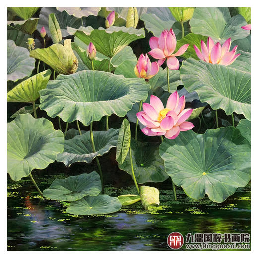 郑一坡《荷美天下》60×90cm 油画横幅作品 餐厅/卧室挂画 商品图3