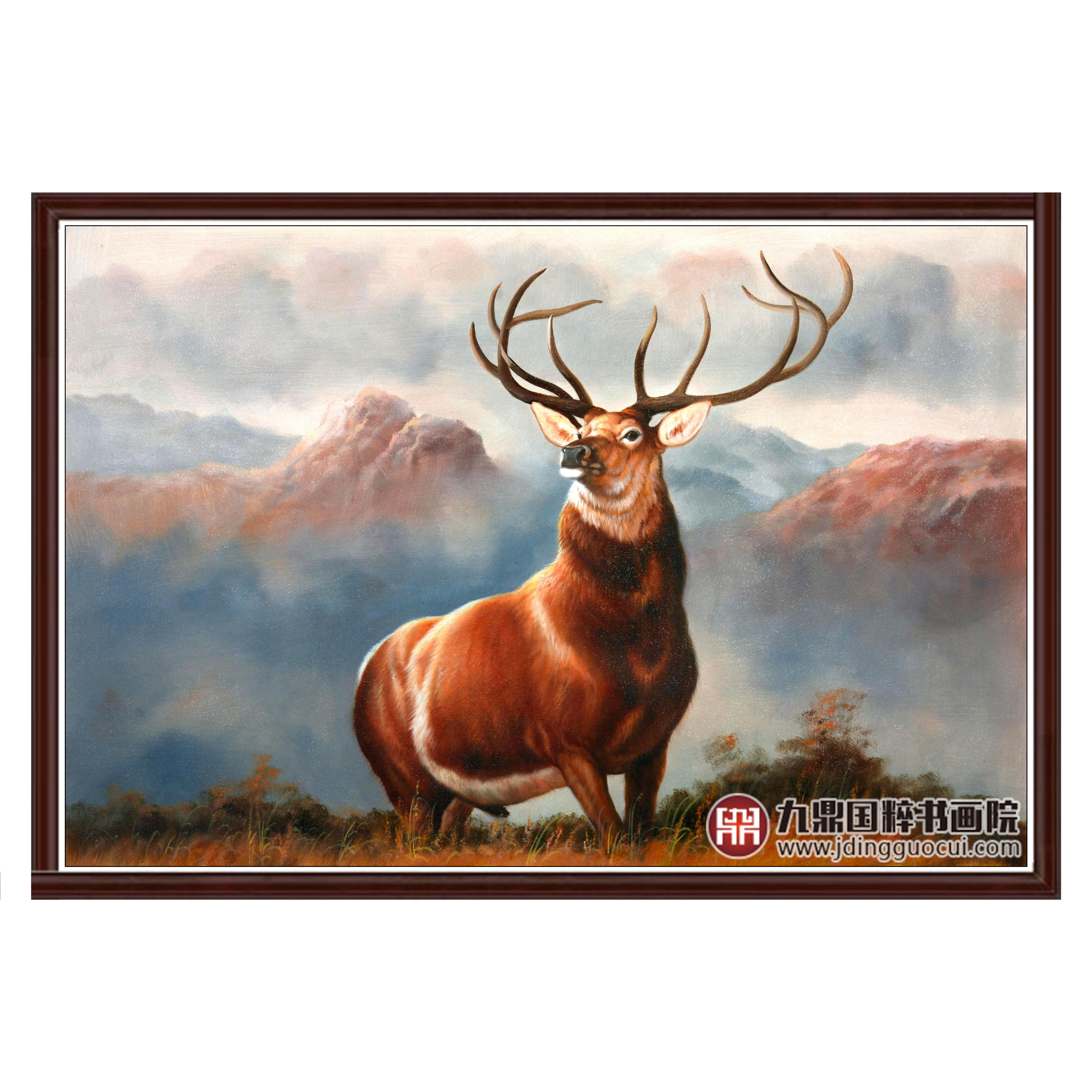 郑一坡《一鹿荣华》60×90cm 油画横幅作品 餐厅/卧室挂画