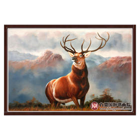 郑一坡《一鹿荣华》60×90cm 油画横幅作品 餐厅/卧室挂画