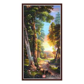 郑一坡《牧归图》80×160cm 油画竖幅作品 玄关/茶室/卧室挂画