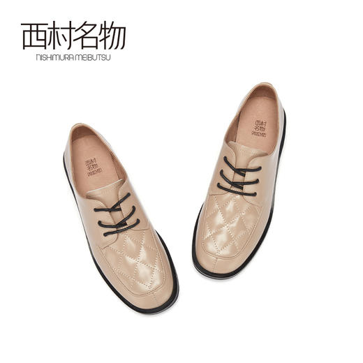 西村名物2020秋季新品乐福鞋女牛皮革平底复古气质小皮鞋31741 商品图2
