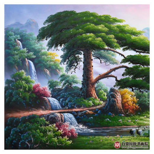 郑一坡《青松迎客》200×82cm 油画横幅作品 客厅/卧室挂画 商品图3