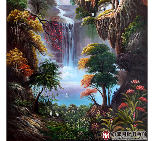 郑一坡《林间听泉》80×160cm 油画竖幅作品 餐厅/茶室/卧室挂画 商品图4