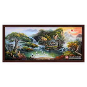林峰极《山水油画》71×168cm 油画横幅作品 客厅/卧室挂画
