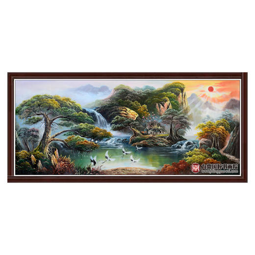 林峰极《山水油画》71×168cm 油画横幅作品 客厅/卧室挂画 商品图0