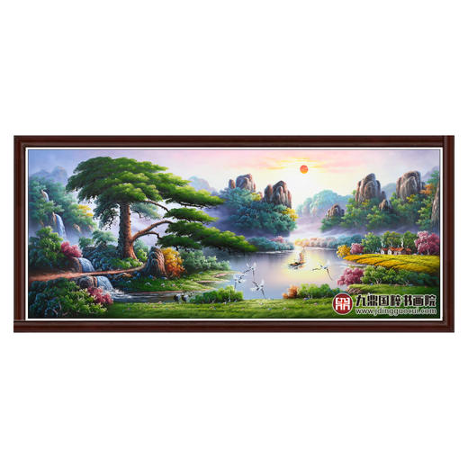 郑一坡《青松迎客》200×82cm 油画横幅作品 客厅/卧室挂画 商品图0