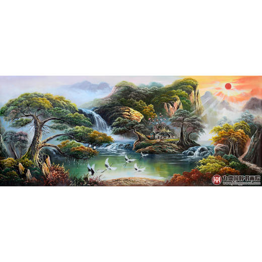 林峰极《山水油画》71×168cm 油画横幅作品 客厅/卧室挂画 商品图1