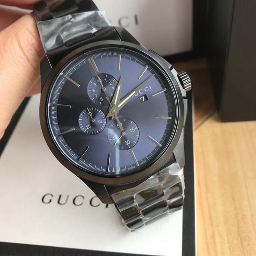 原单品质 Gucci古驰 小蜜蜂精钢G-timeless系列男表，配件原装厂出。原装瑞士石英机芯，多功能六针腕表，蓝宝石玻璃镜面，表盘尺寸42mm 全套专柜包装！ 商品图4