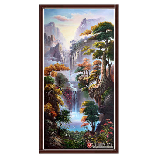 郑一坡《林间听泉》80×160cm 油画竖幅作品 餐厅/茶室/卧室挂画 商品图0