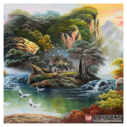 林峰极《山水油画》71×168cm 油画横幅作品 客厅/卧室挂画 商品图4