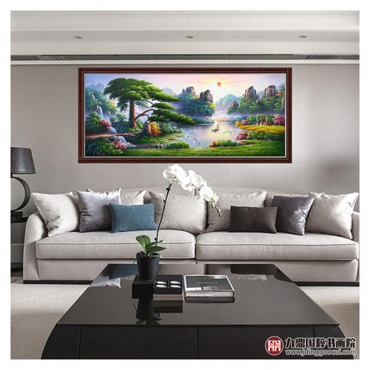 郑一坡《青松迎客》200×82cm 油画横幅作品 客厅/卧室挂画 商品图2