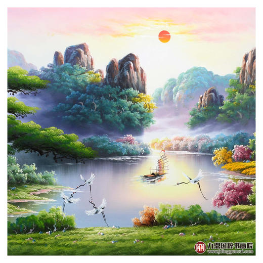 郑一坡《青松迎客》200×82cm 油画横幅作品 客厅/卧室挂画 商品图4