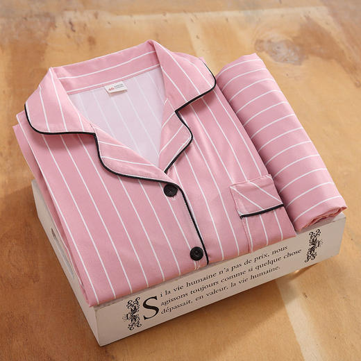 【瑜伽生活家】【春秋翻领睡衣女开衫】长袖长裤卡通内衣女士家居服套装 商品图6