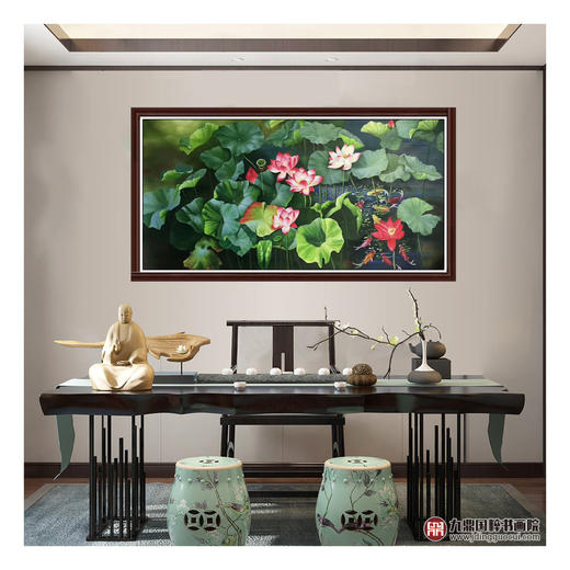 郑一坡《荷美天下》70×140cm 油画横幅作品 餐厅/卧室挂画 商品图2