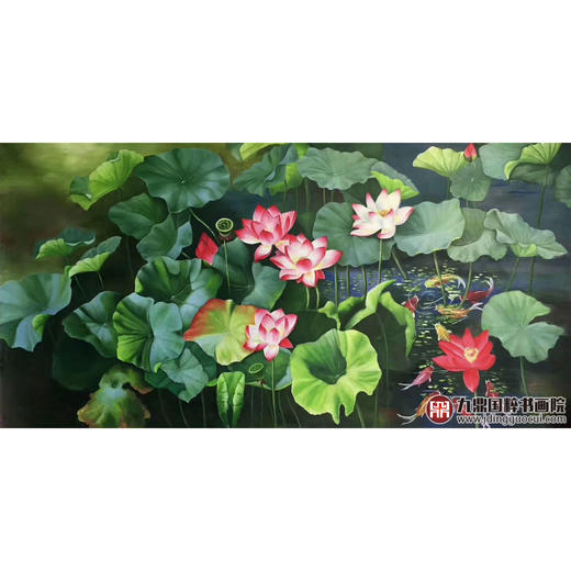 郑一坡《荷美天下》70×140cm 油画横幅作品 餐厅/卧室挂画 商品图1