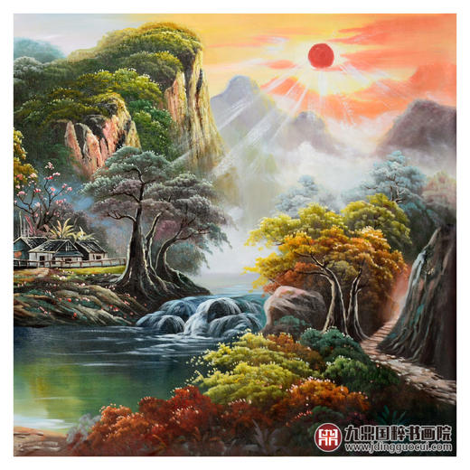 林峰极《山水油画》71×168cm 油画横幅作品 客厅/卧室挂画 商品图5