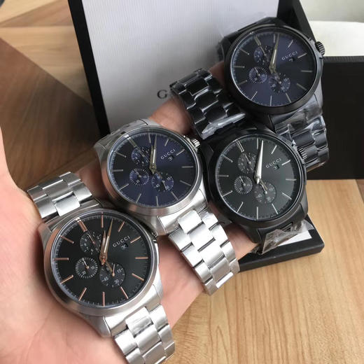 原单品质 Gucci古驰 小蜜蜂精钢G-timeless系列男表，配件原装厂出。原装瑞士石英机芯，多功能六针腕表，蓝宝石玻璃镜面，表盘尺寸42mm 全套专柜包装！ 商品图8