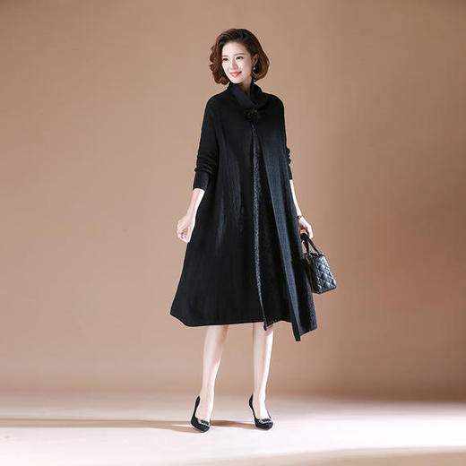 YCE-LM-1197妈妈装纯色大码中长款裙 商品图2