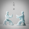 「新中式太极人物禅意陶瓷摆件」玄关书柜工艺品 办公室创意雕塑装饰品 商品缩略图2