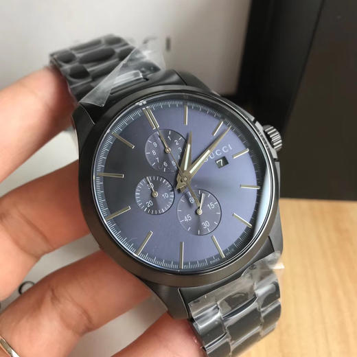 原单品质 Gucci古驰 小蜜蜂精钢G-timeless系列男表，配件原装厂出。原装瑞士石英机芯，多功能六针腕表，蓝宝石玻璃镜面，表盘尺寸42mm 全套专柜包装！ 商品图1