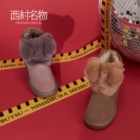 西村名物加厚雪地靴秋冬新款毛毛女士短靴平底耐磨防滑T284S42601