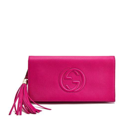 GUCCI/古驰女士玫红色皮质手拿包336753-A7M0G-5523玫红色 商品图0