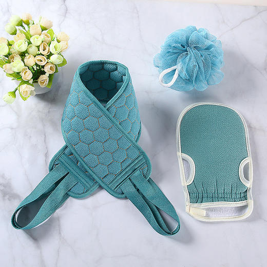 搓澡巾三件套(洗澡巾、拉背条、沐浴球) 商品图0