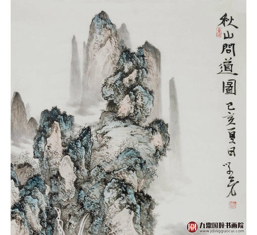 李学亮《秋山问道图中堂》68*138cm/34*138cm 山水中堂作品 玄关挂画 商品图3