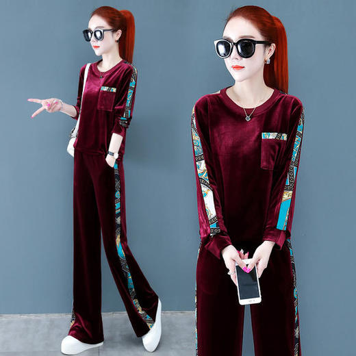 SP-315883秋季新款韩版休闲宽松时尚印花运动套装 商品图1