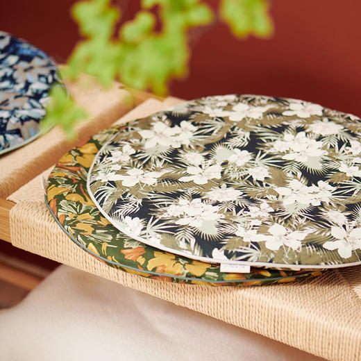 布艺垫子圆形餐椅垫水墨写意小圆垫 商品图1