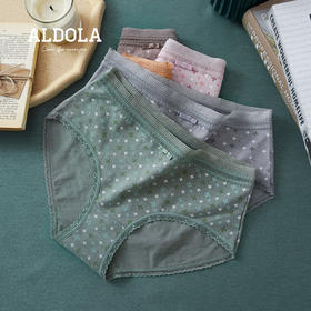 雅黛丽内裤女士蕾丝边印花舒适中腰纯棉裆部亲肤内裤5条混色装DYK03073(5条装)