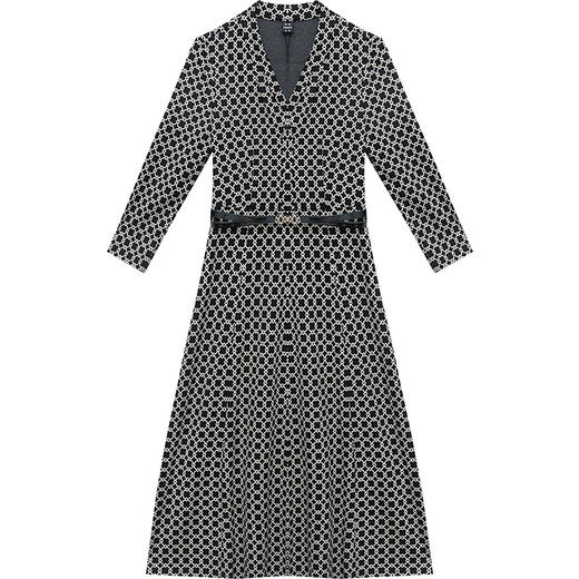 YWE-HSY-M2C021新款修身气质减龄长袖时尚格子连衣裙 商品图4