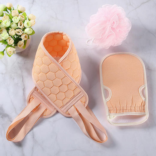 搓澡巾三件套(洗澡巾、拉背条、沐浴球) 商品图3