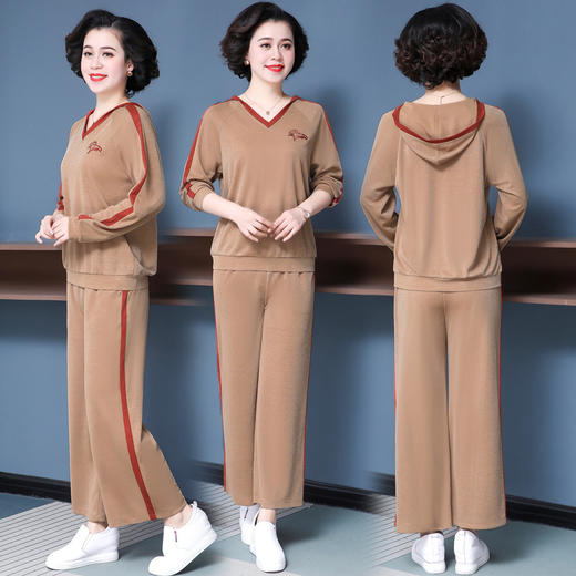 AYY-WP-JZY2010长袖中年妈妈秋装运动卫衣两件套 商品图2