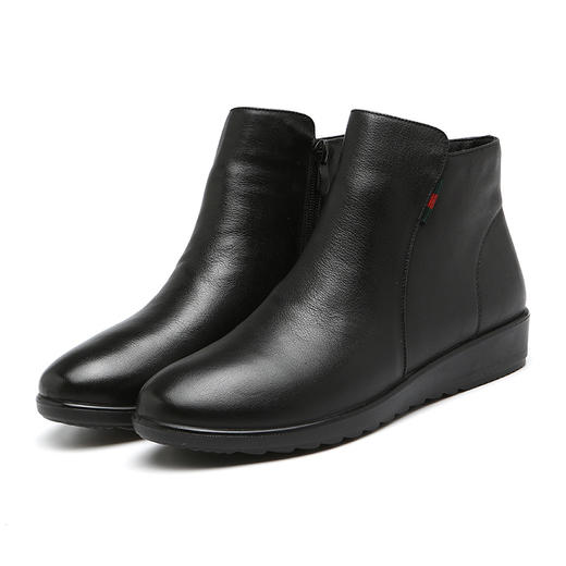 信诺真皮妈妈鞋春秋单靴防滑短靴中老年人高帮女皮鞋秋冬薄款大码8M635-A3 商品图3