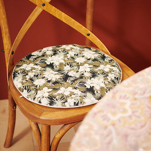 布艺垫子圆形餐椅垫水墨写意小圆垫 商品图3