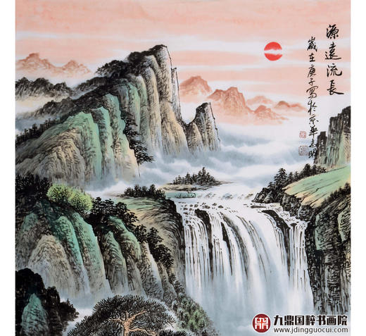 侯志明《源远流长》68*138cm/34*138cm 山水中堂作品 玄关挂画 商品图3