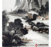 侯志明《春江烟雨》68*138cm/34*138cm*2 山水中堂作品 玄关挂画 商品缩略图4