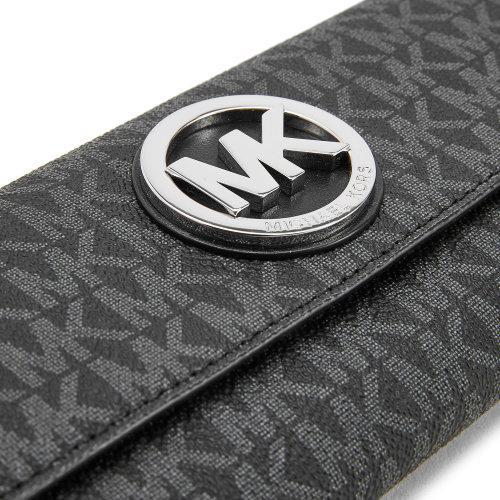 Michael Kors/迈克·科尔斯黑色PVC/配皮女士长款钱夹 商品图3