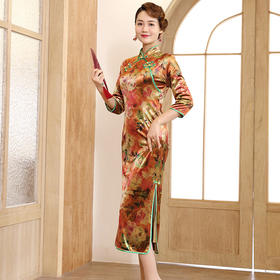 DLQ-A2690中国风印花复古旗袍改良版连衣裙