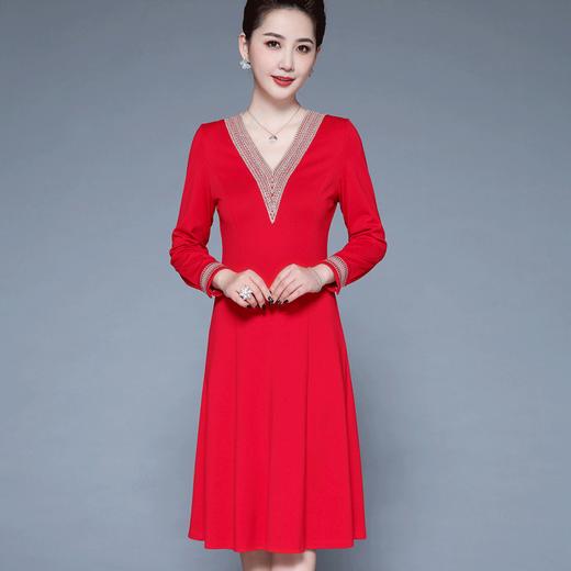 TQ-2849秋新款妈妈装时尚优雅婚宴礼服连衣裙 商品图0