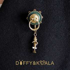 【黛袋当代艺术饰品】鲤鱼跃龙门软木塞胸针