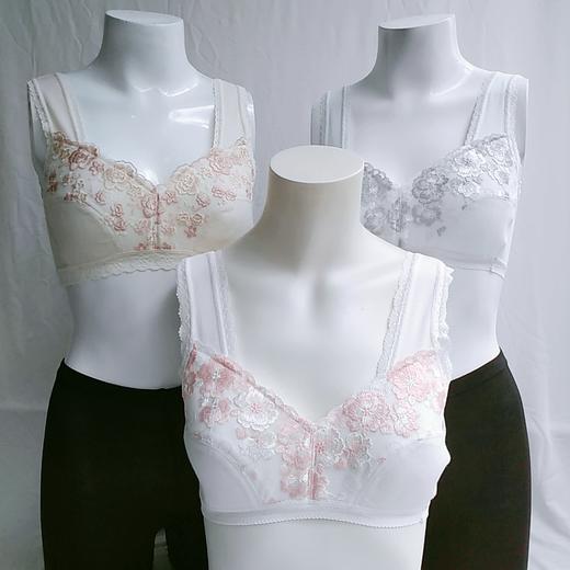 WD002刺绣花边透气面料无钢圈舒适中老年妈妈健康短文胸 商品图0