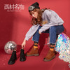 西村名物英伦复古马丁靴女秋季新款短靴女平底牛皮靴子T283M41701 商品缩略图0