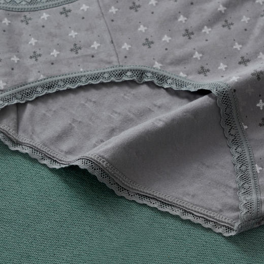 雅黛丽内裤女士蕾丝边印花舒适中腰纯棉裆部亲肤内裤5条混色装DYK03073(5条装) 商品图3