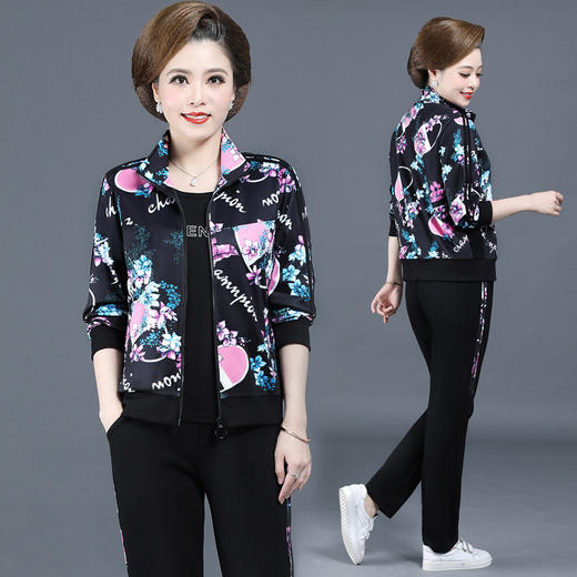 SP-702083中老年妈妈春秋新款运动服套装三件套 商品图0