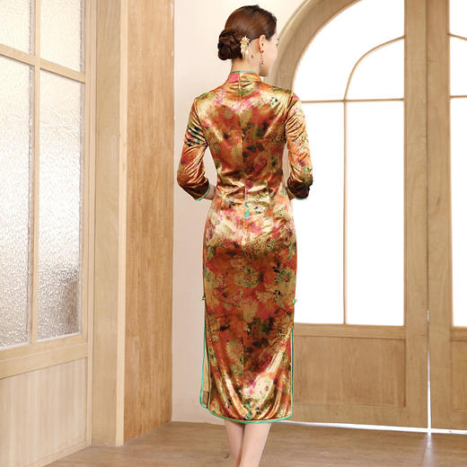 DLQ-A2690中国风印花复古旗袍改良版连衣裙 商品图1