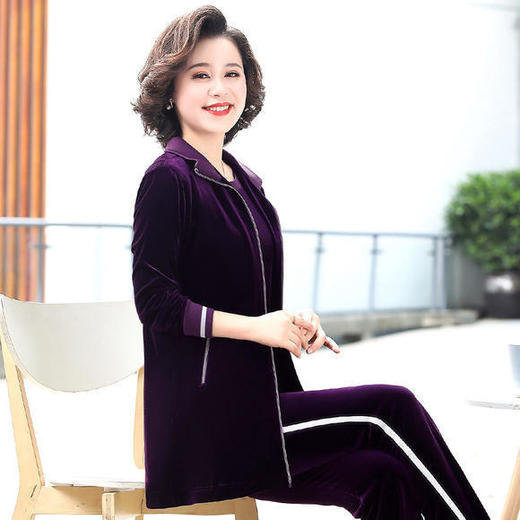 SP-BK112126新款时尚气质休闲金丝绒三件套 商品图3