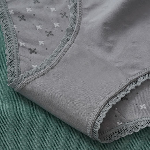 雅黛丽内裤女士蕾丝边印花舒适中腰纯棉裆部亲肤内裤5条混色装DYK03073(5条装) 商品图4