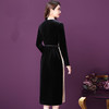 WXY-W-PS-003新款秋装法式复古V领名媛气质修身裙子 商品缩略图1